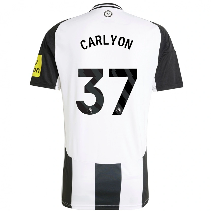 Danxen Femme Maillot Nathan Carlyon #37 Blanc Noir Tenues Domicile 2024/25 T-Shirt