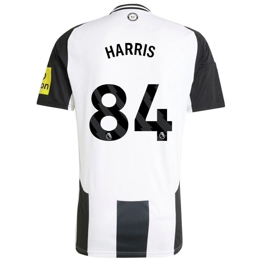 Danxen Femme Maillot Aidan Harris #84 Blanc Noir Tenues Domicile 2024/25 T-Shirt