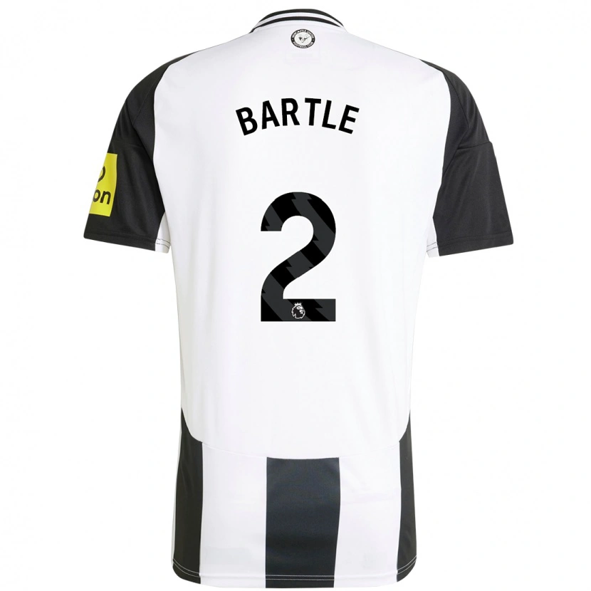 Danxen Femme Maillot Jodie Bartle #2 Blanc Noir Tenues Domicile 2024/25 T-Shirt