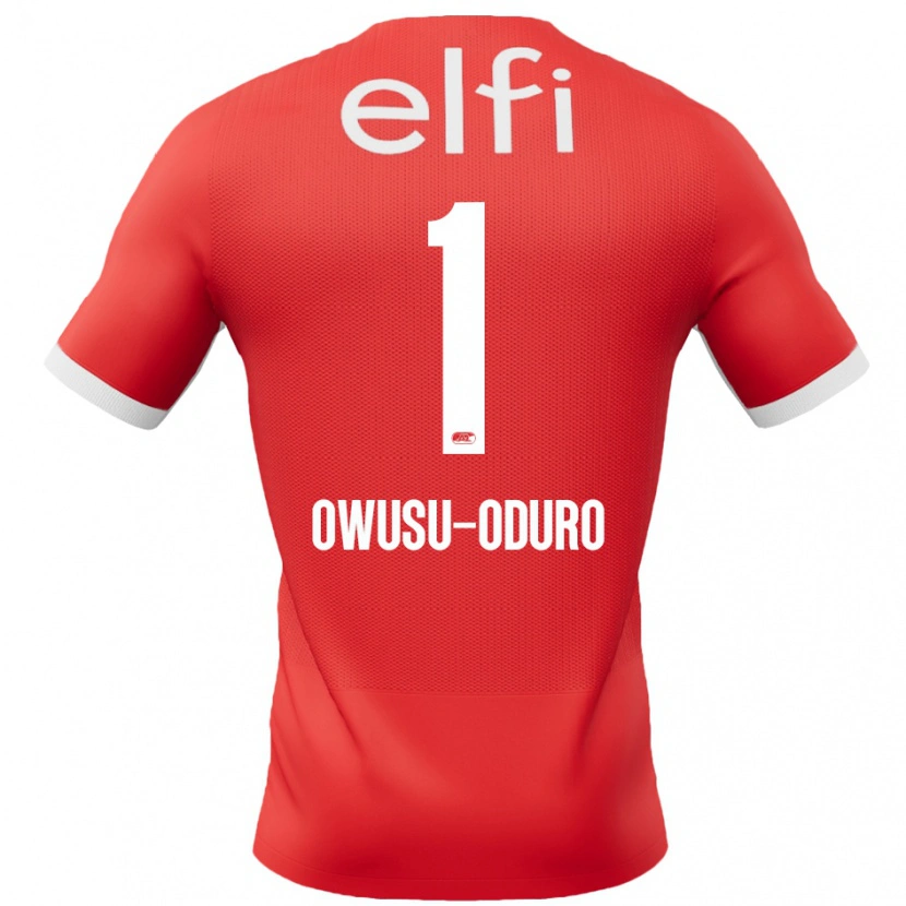 Danxen Femme Maillot Rome Jayden Owusu-Oduro #1 Rouge Blanc Tenues Domicile 2024/25 T-Shirt