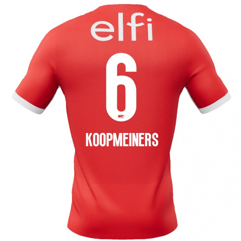 Danxen Femme Maillot Peer Koopmeiners #6 Rouge Blanc Tenues Domicile 2024/25 T-Shirt
