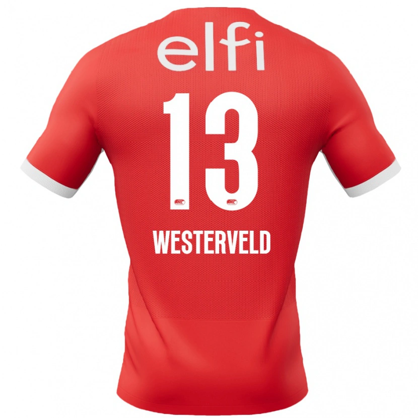 Danxen Femme Maillot Sem Westerveld #13 Rouge Blanc Tenues Domicile 2024/25 T-Shirt