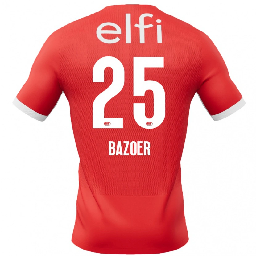 Danxen Femme Maillot Riechedly Bazoer #25 Rouge Blanc Tenues Domicile 2024/25 T-Shirt