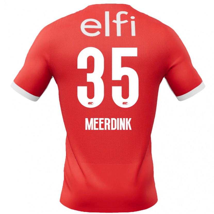 Danxen Femme Maillot Mexx Meerdink #35 Rouge Blanc Tenues Domicile 2024/25 T-Shirt