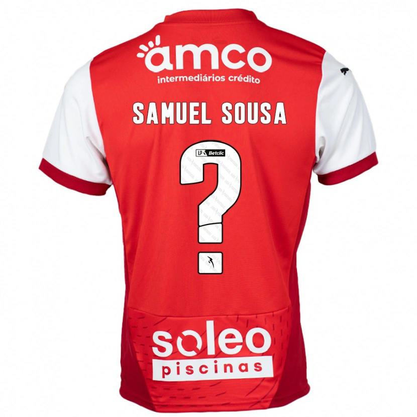 Danxen Femme Maillot Samuel Sousa #0 Rouge Blanc Tenues Domicile 2024/25 T-Shirt