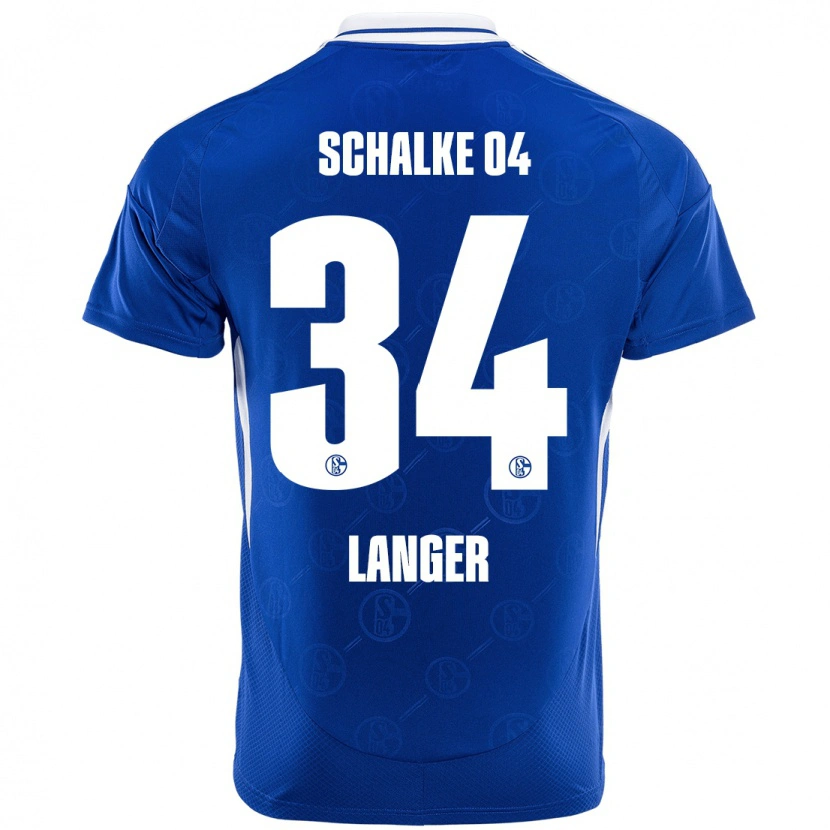Danxen Femme Maillot Michael Langer #34 Bleu Royal Tenues Domicile 2024/25 T-Shirt