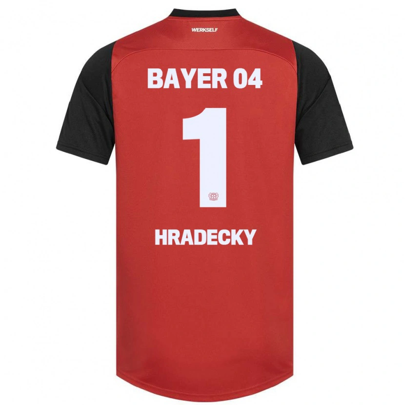 Danxen Femme Maillot Lukas Hradecky #1 Rouge Noir Tenues Domicile 2024/25 T-Shirt