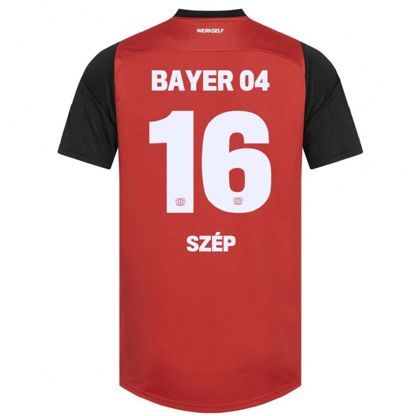 Danxen Femme Maillot Márton Szép #16 Rouge Noir Tenues Domicile 2024/25 T-Shirt