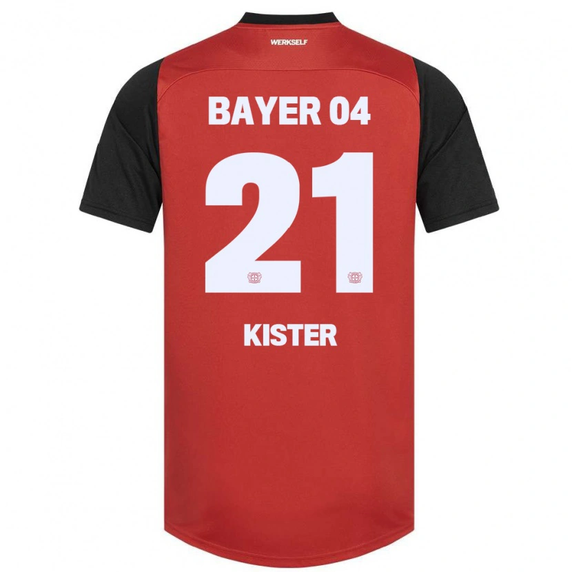 Danxen Femme Maillot Akim Kister #21 Rouge Noir Tenues Domicile 2024/25 T-Shirt