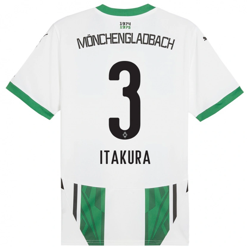 Danxen Femme Maillot Ko Itakura #3 Blanc Vert Tenues Domicile 2024/25 T-Shirt