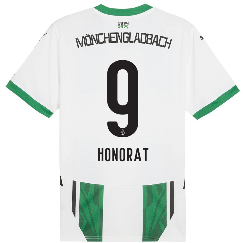 Danxen Femme Maillot Franck Honorat #9 Blanc Vert Tenues Domicile 2024/25 T-Shirt