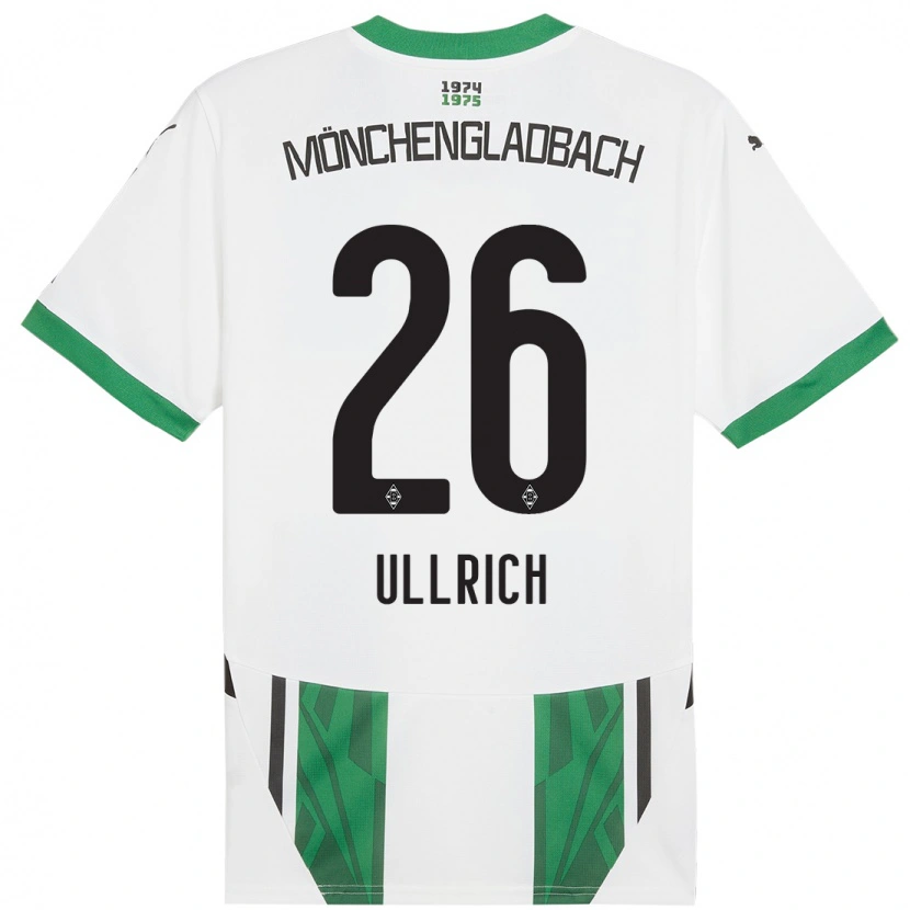 Danxen Femme Maillot Lukas Ullrich #26 Blanc Vert Tenues Domicile 2024/25 T-Shirt