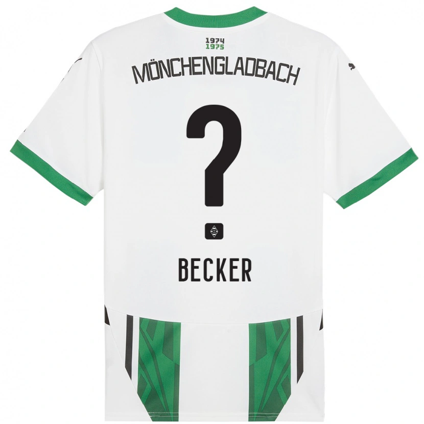 Danxen Femme Maillot Benjamin Becker #0 Blanc Vert Tenues Domicile 2024/25 T-Shirt