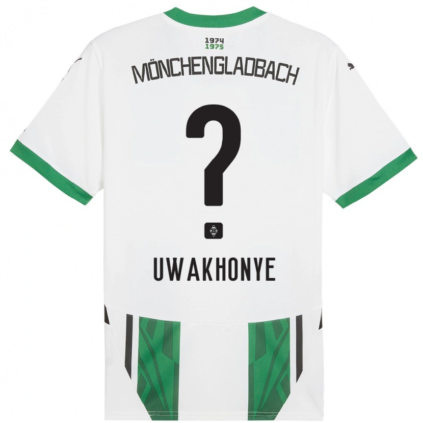 Danxen Femme Maillot Josiah Uwakhonye #0 Blanc Vert Tenues Domicile 2024/25 T-Shirt