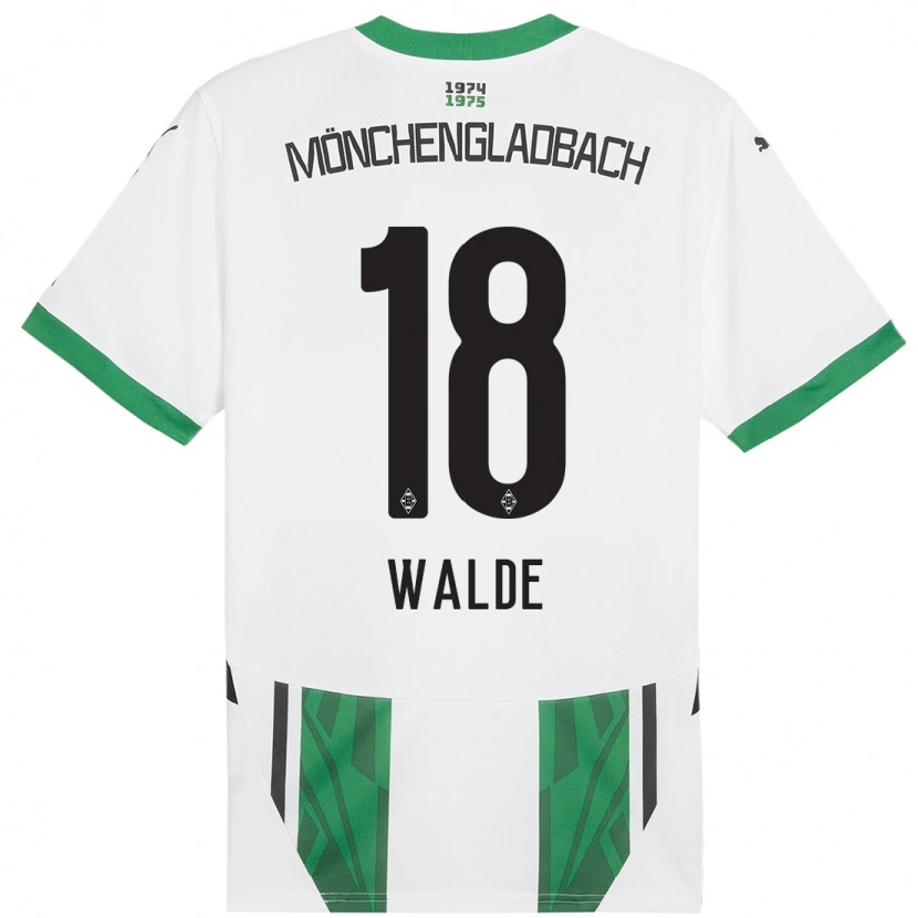 Danxen Femme Maillot Simon Walde #18 Blanc Vert Tenues Domicile 2024/25 T-Shirt