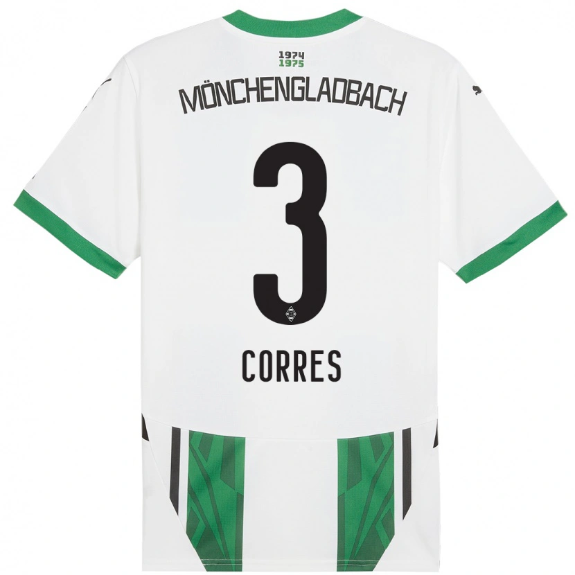 Danxen Femme Maillot Carolin Corres #3 Blanc Vert Tenues Domicile 2024/25 T-Shirt