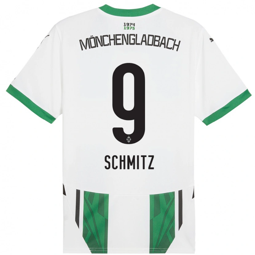 Danxen Femme Maillot Sarah Schmitz #9 Blanc Vert Tenues Domicile 2024/25 T-Shirt