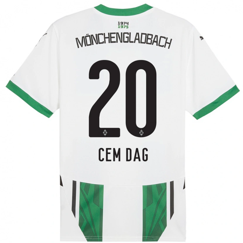 Danxen Femme Maillot Cem Dag #20 Blanc Vert Tenues Domicile 2024/25 T-Shirt