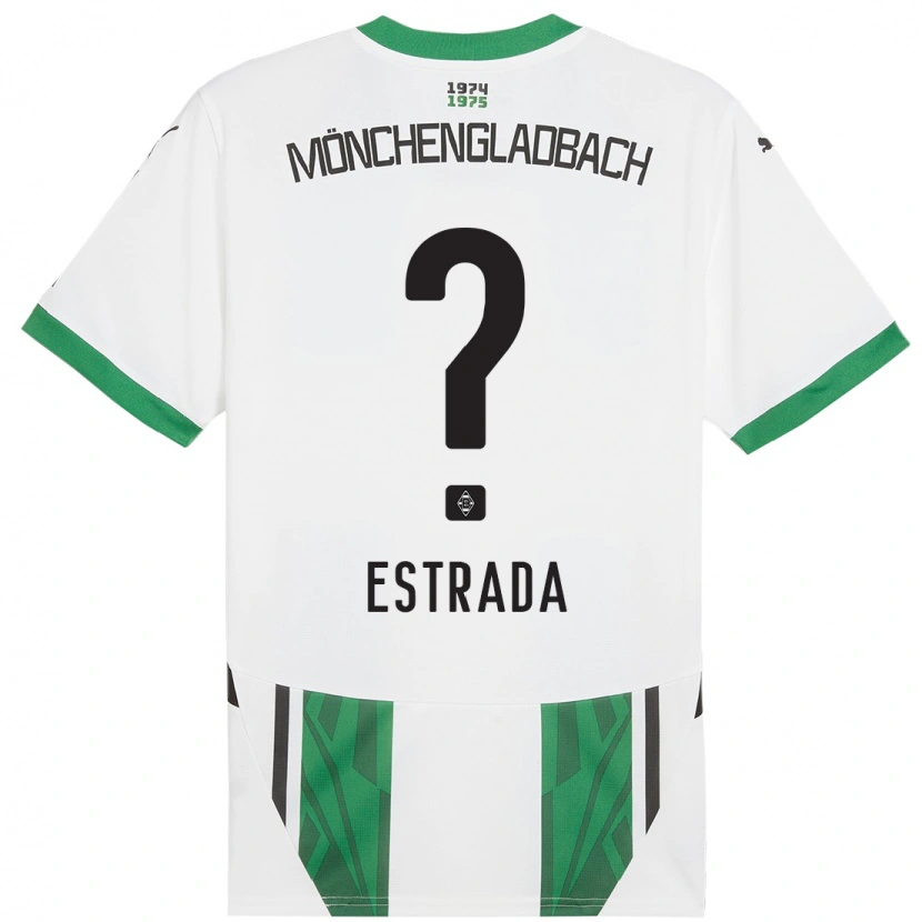 Danxen Femme Maillot Joshua Jong Estrada #0 Blanc Vert Tenues Domicile 2024/25 T-Shirt