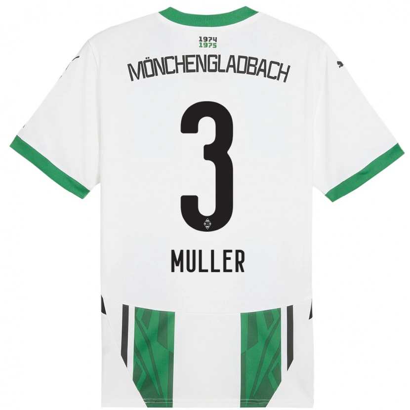 Danxen Femme Maillot Barbara Müller #3 Blanc Vert Tenues Domicile 2024/25 T-Shirt