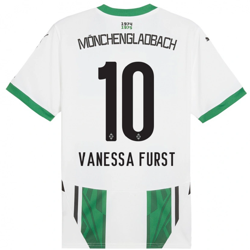 Danxen Femme Maillot Vanessa Fürst #10 Blanc Vert Tenues Domicile 2024/25 T-Shirt
