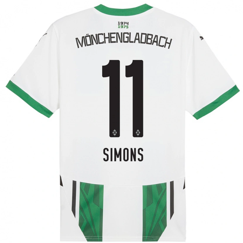 Danxen Femme Maillot Kelly Simons #11 Blanc Vert Tenues Domicile 2024/25 T-Shirt