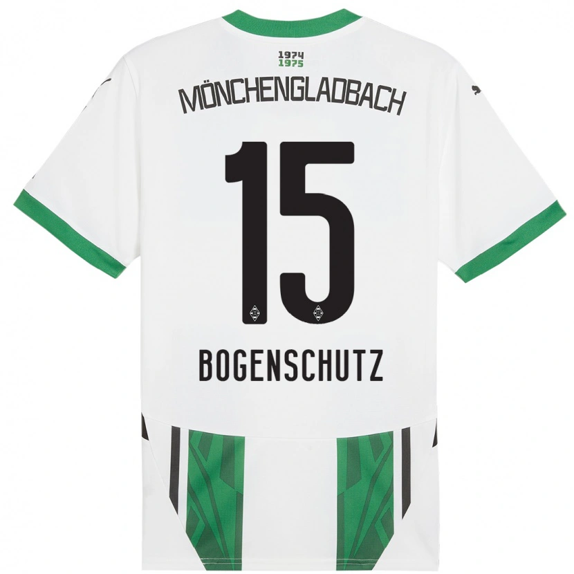 Danxen Femme Maillot Kerstin Bogenschutz #15 Blanc Vert Tenues Domicile 2024/25 T-Shirt