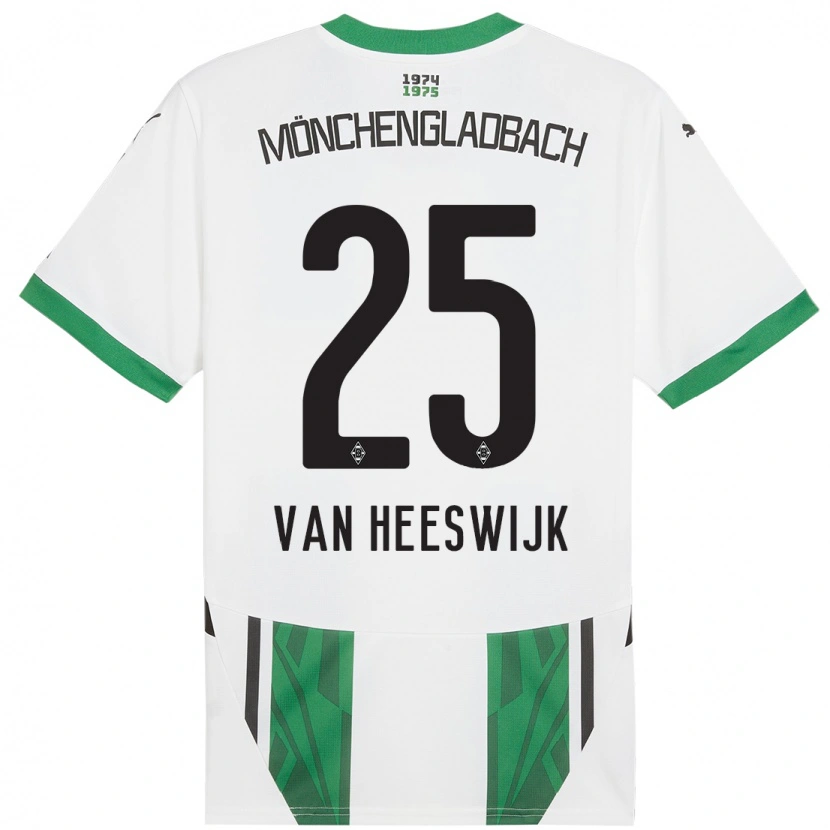 Danxen Femme Maillot Amber Van Heeswijk #25 Blanc Vert Tenues Domicile 2024/25 T-Shirt