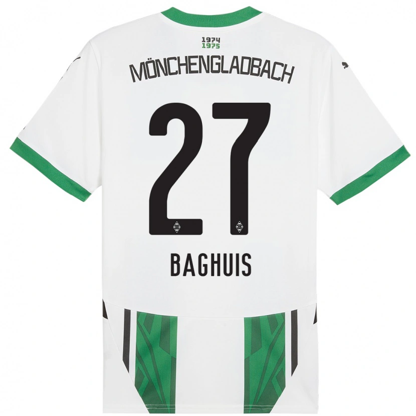 Danxen Femme Maillot Chantal Baghuis #27 Blanc Vert Tenues Domicile 2024/25 T-Shirt