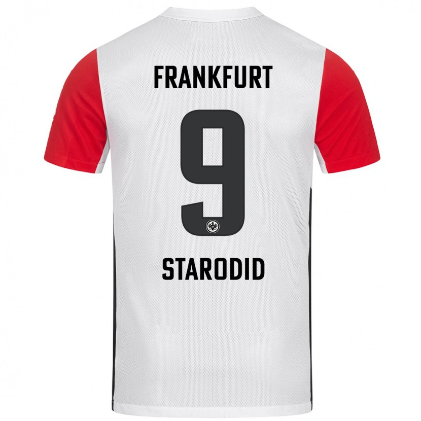 Danxen Femme Maillot Daniel Starodid #9 Blanc Rouge Tenues Domicile 2024/25 T-Shirt
