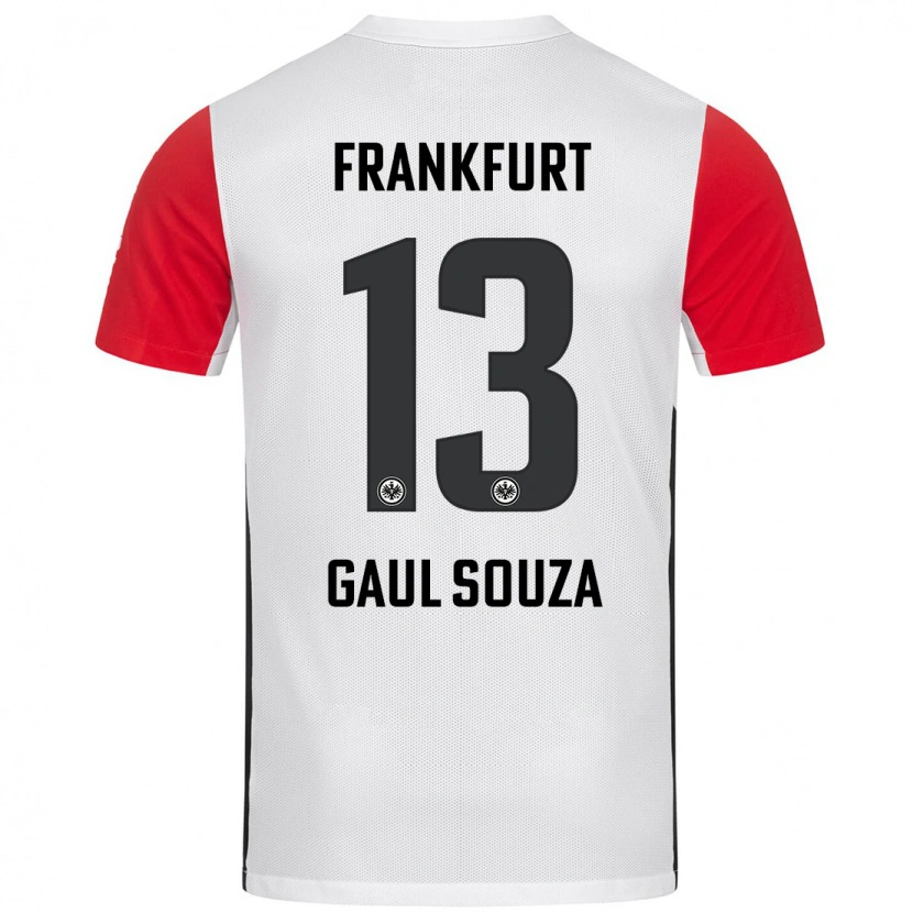 Danxen Femme Maillot Alessandro Gaul Souza #13 Blanc Rouge Tenues Domicile 2024/25 T-Shirt