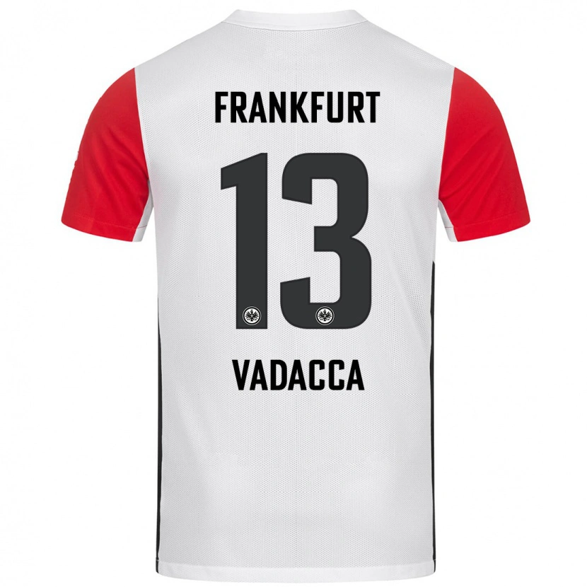 Danxen Femme Maillot Gianni Vadacca #13 Blanc Rouge Tenues Domicile 2024/25 T-Shirt