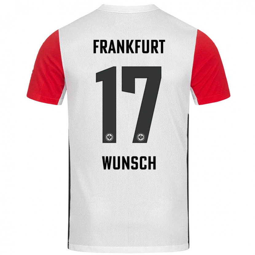 Danxen Femme Maillot Paul Wünsch #17 Blanc Rouge Tenues Domicile 2024/25 T-Shirt