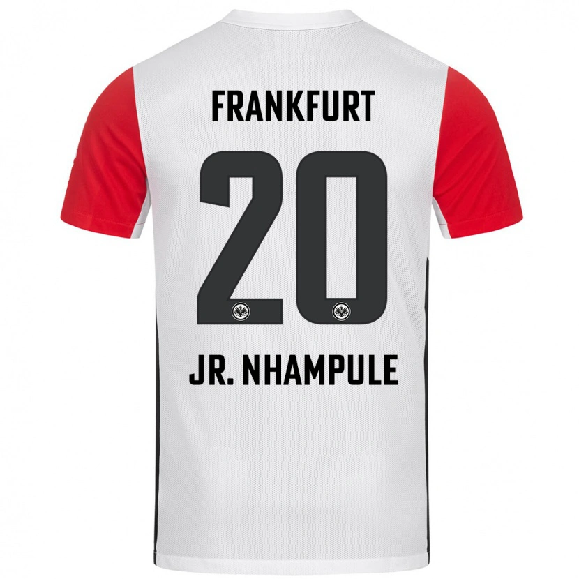 Danxen Femme Maillot Antonio Junior Nhampule #20 Blanc Rouge Tenues Domicile 2024/25 T-Shirt