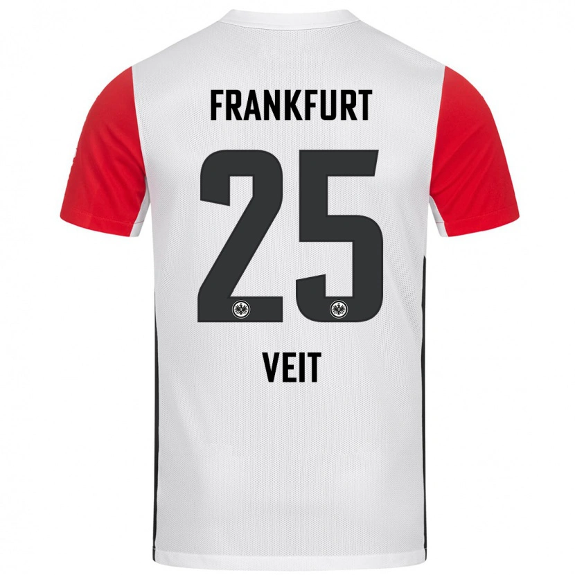 Danxen Femme Maillot Jella Veit #25 Blanc Rouge Tenues Domicile 2024/25 T-Shirt