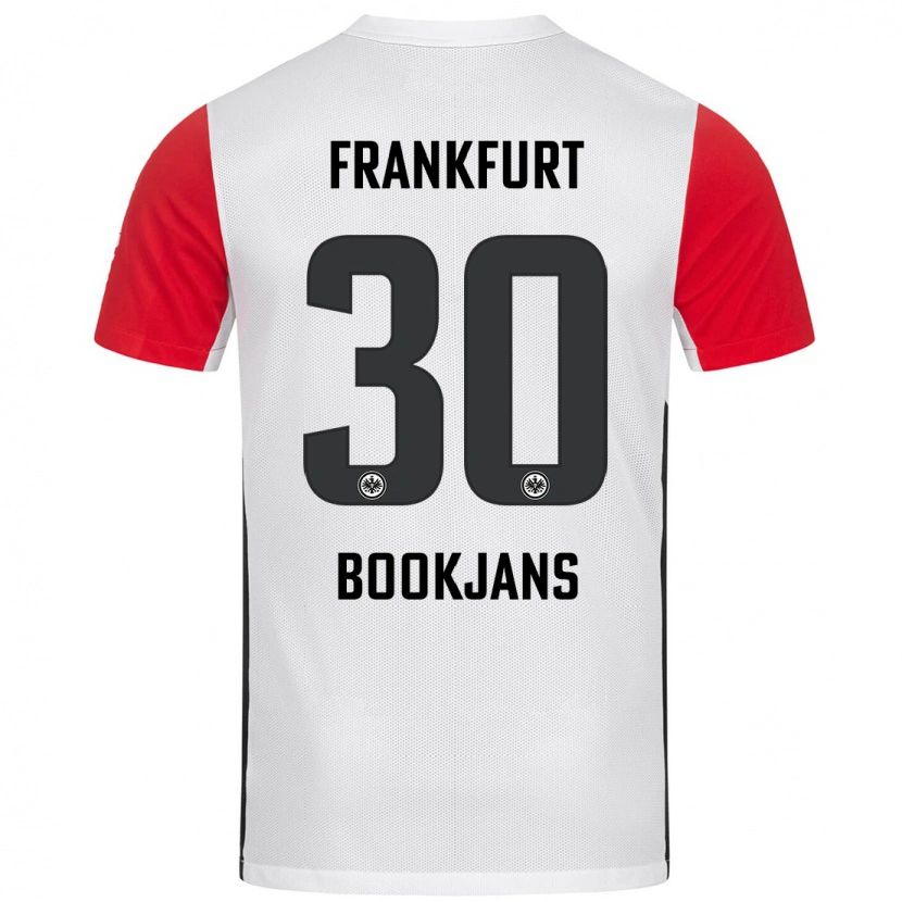 Danxen Femme Maillot Jakob Bookjans #30 Blanc Rouge Tenues Domicile 2024/25 T-Shirt