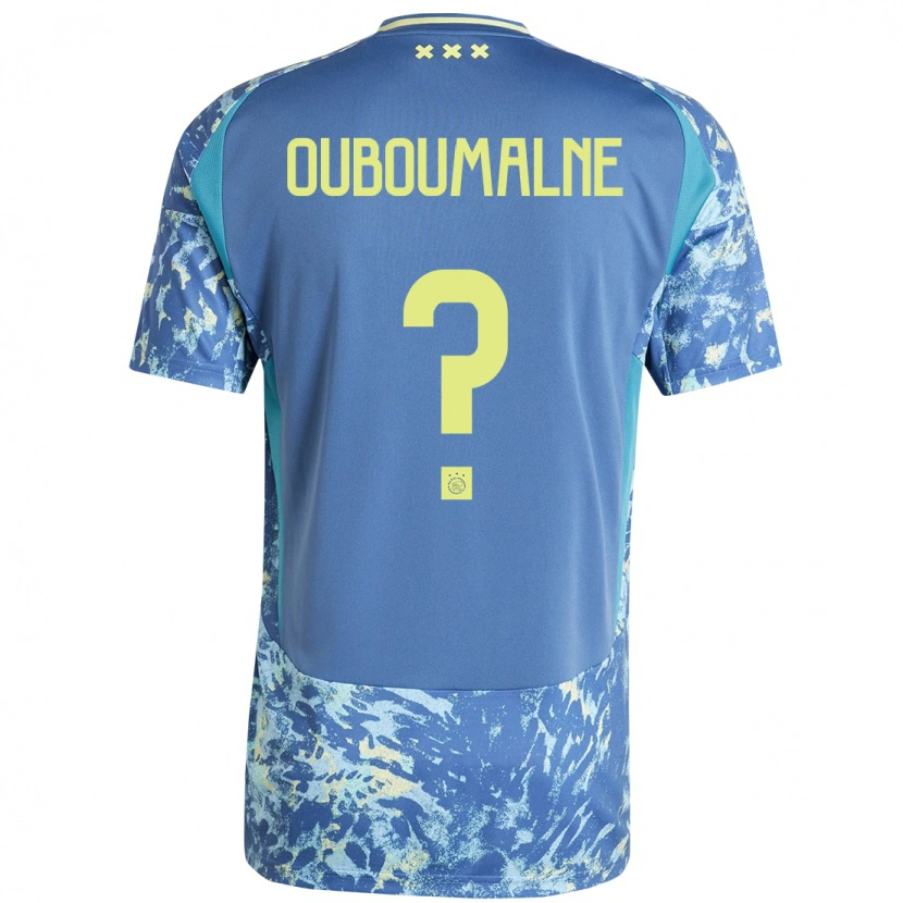 Danxen Femme Maillot Abdessalam Ouboumalne #0 Gris Bleu Jaune Tenues Extérieur 2024/25 T-Shirt