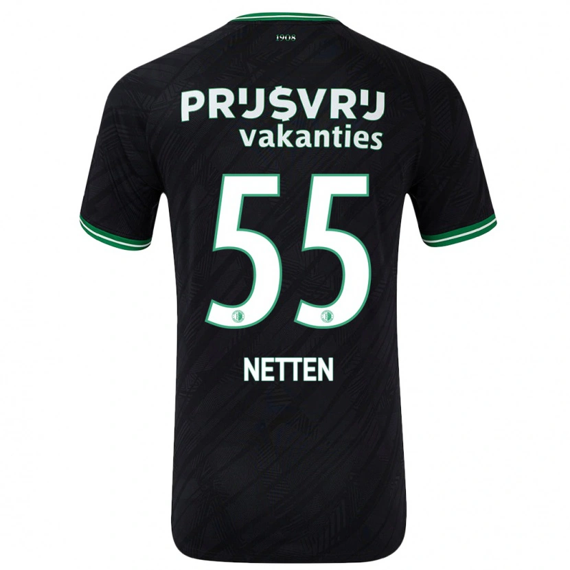 Danxen Femme Maillot Luc Netten #55 Noir Vert Tenues Extérieur 2024/25 T-Shirt