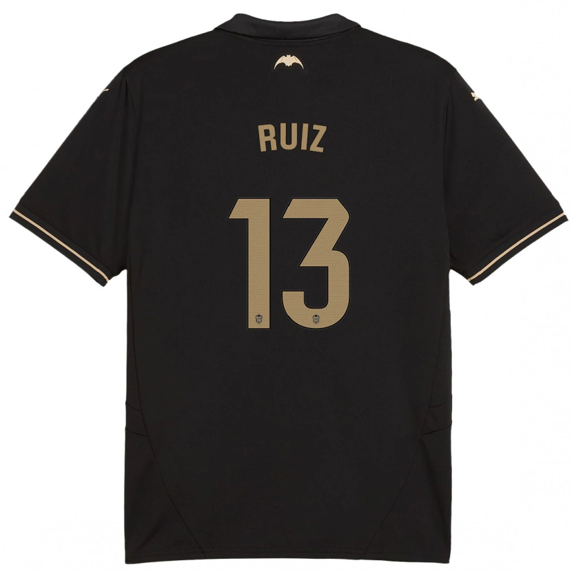 Danxen Femme Maillot Nil Ruiz #13 Noir Tenues Extérieur 2024/25 T-Shirt