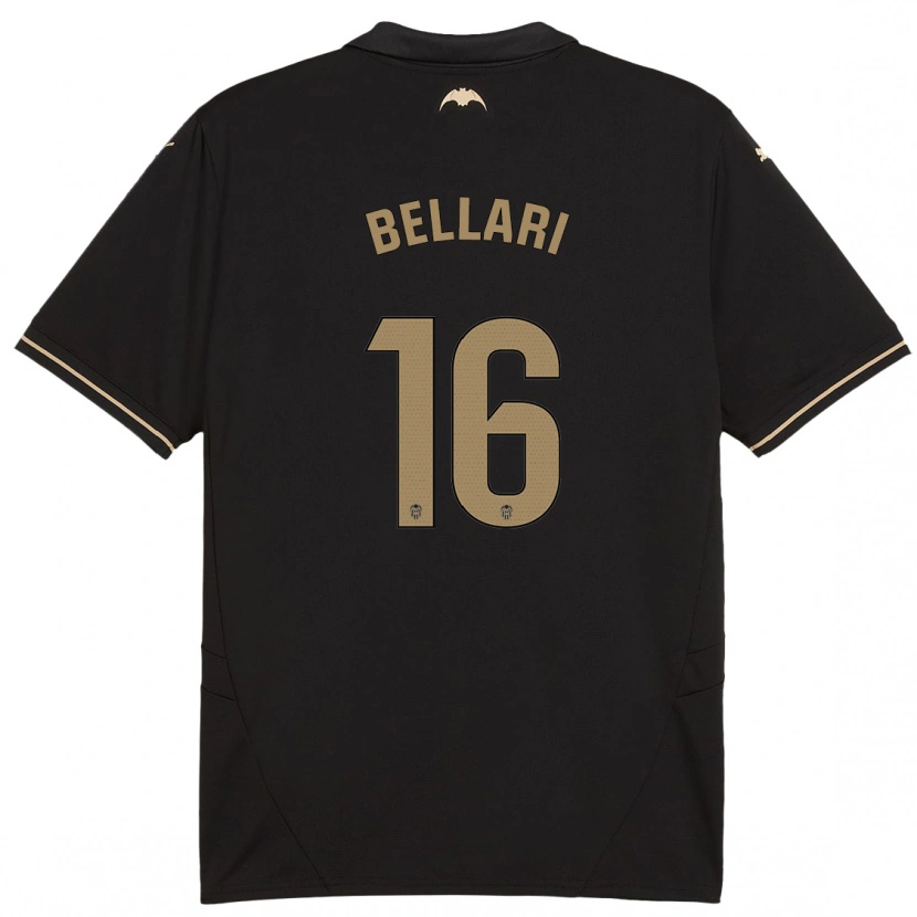 Danxen Femme Maillot Hamza Bellari #16 Noir Tenues Extérieur 2024/25 T-Shirt