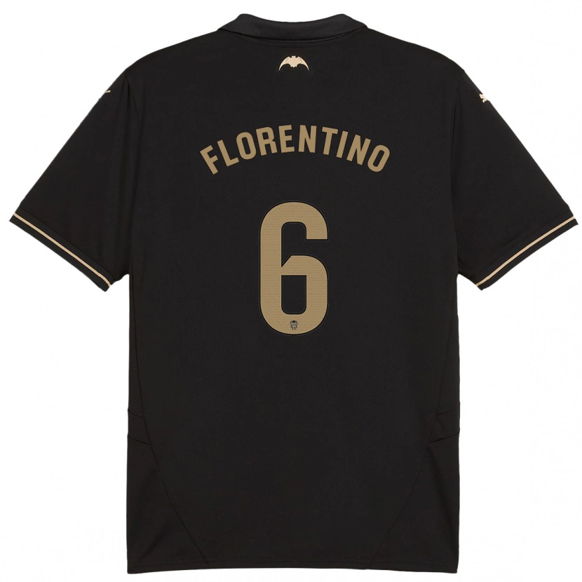 Danxen Femme Maillot Claudia Florentino #6 Noir Tenues Extérieur 2024/25 T-Shirt