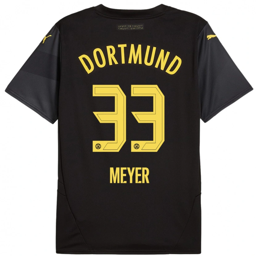 Danxen Femme Maillot Alexander Meyer #33 Noir Jaune Tenues Extérieur 2024/25 T-Shirt