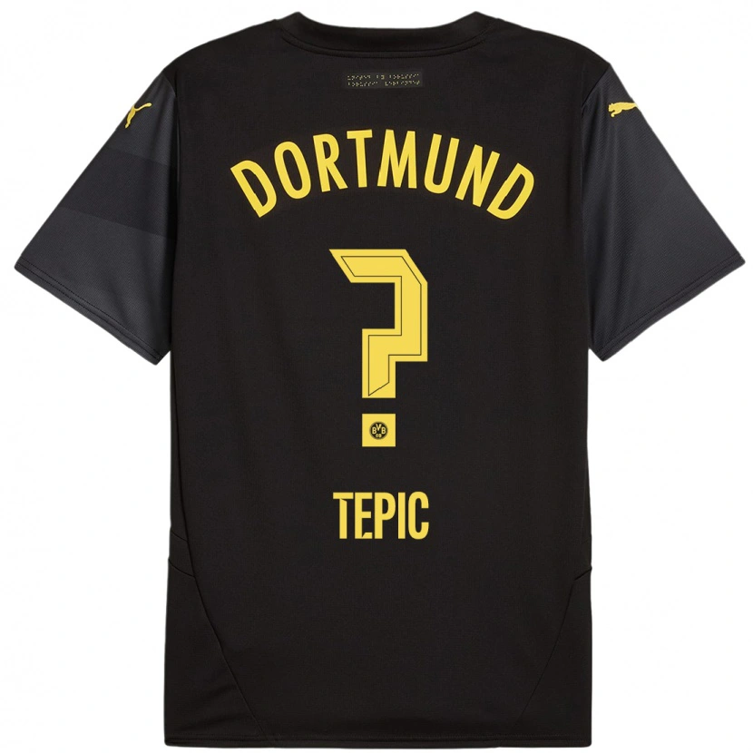 Danxen Femme Maillot Lyon Tepic #0 Noir Jaune Tenues Extérieur 2024/25 T-Shirt