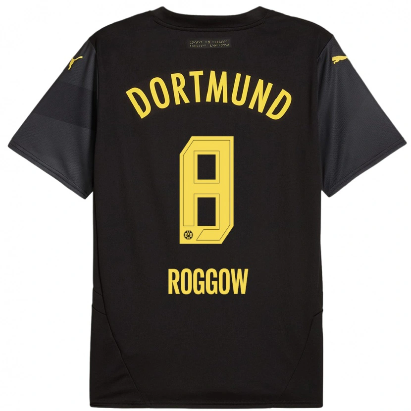 Danxen Femme Maillot Franz Roggow #8 Noir Jaune Tenues Extérieur 2024/25 T-Shirt