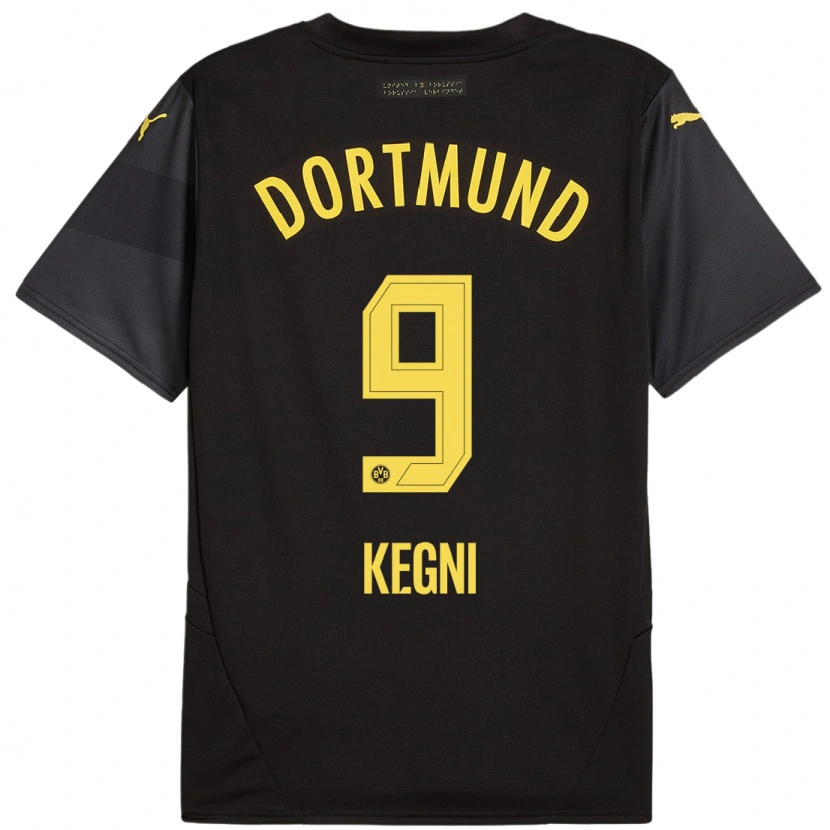 Danxen Femme Maillot Pharell Kegni #9 Noir Jaune Tenues Extérieur 2024/25 T-Shirt