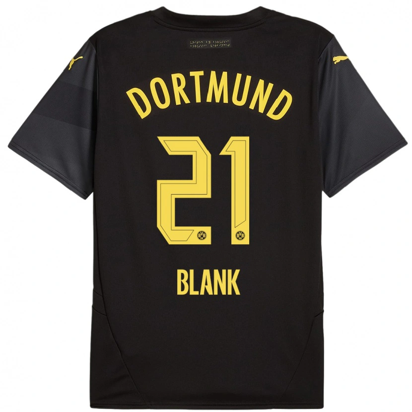 Danxen Femme Maillot Hendry Blank #21 Noir Jaune Tenues Extérieur 2024/25 T-Shirt