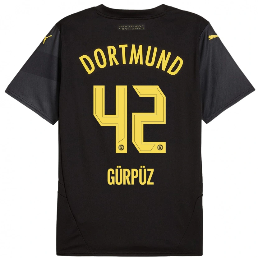 Danxen Femme Maillot Goktan Gurpuz #42 Noir Jaune Tenues Extérieur 2024/25 T-Shirt