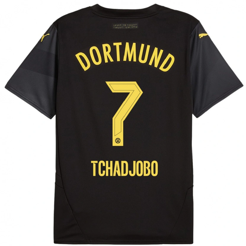 Danxen Femme Maillot Dia Tchadjobo #7 Noir Jaune Tenues Extérieur 2024/25 T-Shirt