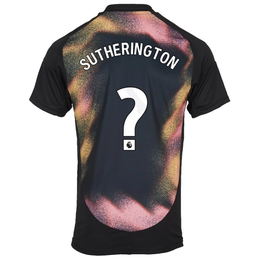 Danxen Femme Maillot Harry Sutherington #0 Noir Blanc Tenues Extérieur 2024/25 T-Shirt