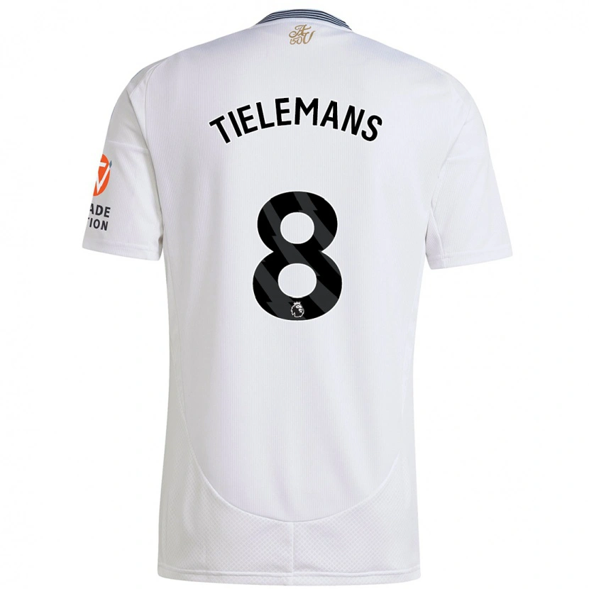 Danxen Femme Maillot Youri Tielemans #8 Blanc Tenues Extérieur 2024/25 T-Shirt